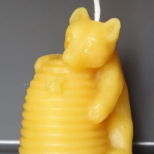 100% pure beeswax hungry bear candle